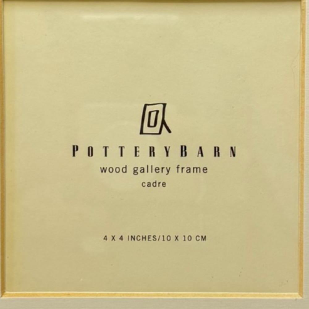 Pottery Barn Wood Gallery Picture Frame Cadre 4x4" Off White Mat Tabletop 12x12" - Picture 7 of 8